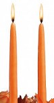 Two Orange Taper Candles